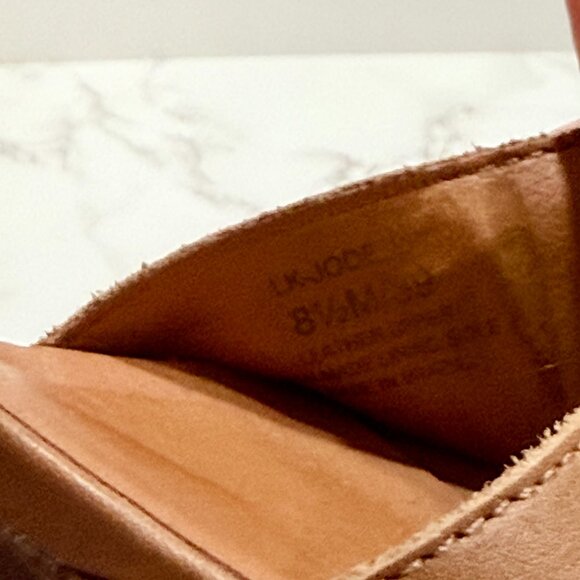 Lucky Brand | Women’s Jodella Buckle Wedge Sandals | Tan Leather | Size 8.5M - Picture 4 of 4